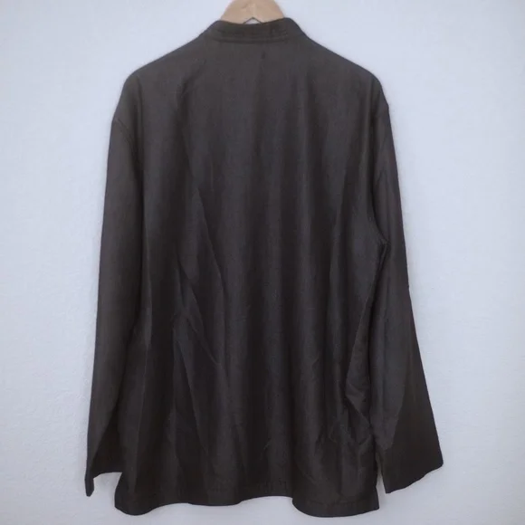 Viz Classic Men's Mandarin Collar Frog Button Front Shirt/Light Jacket - Picture 5 of 11